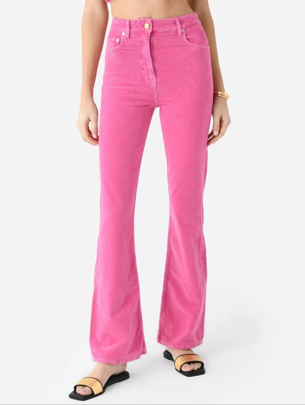 GANNI WASHED CORDUROY IRY HIGH WAISTED PANTS 25